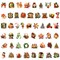 Wrapables Waterproof Christmas Vinyl Stickers for Water Bottles, Laptop, Phones, Skateboards, Decals for Teens, 100pcs Classic Xmas